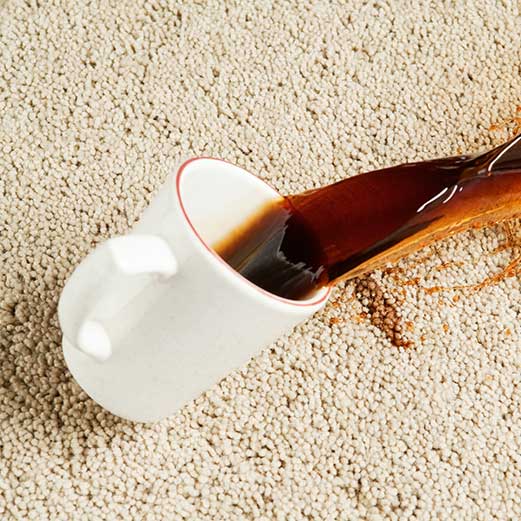 coffee cup spill on carpet