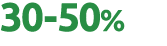 30-50% 